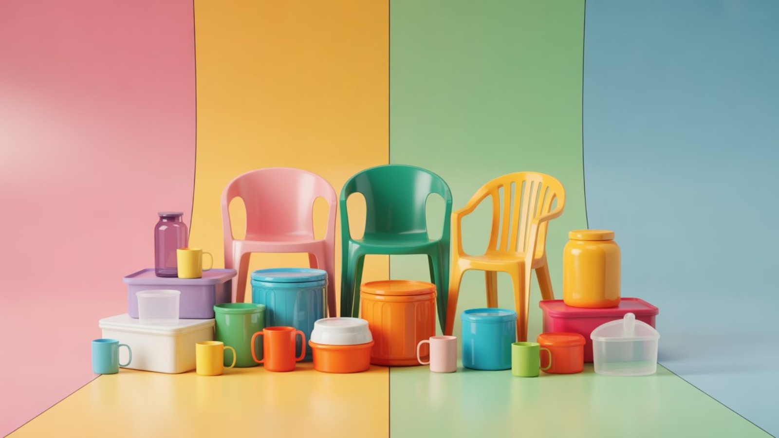 Premium household plastic products – chairs, storage containers, jars, and mugs by N Narayan Enterprise, trusted manufacturer, wholesaler and supplier across India